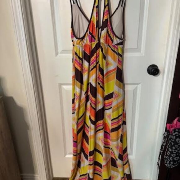 Trina Turk maxi dress, large, orange-yellow-pink-brown - Picture 2 of 4